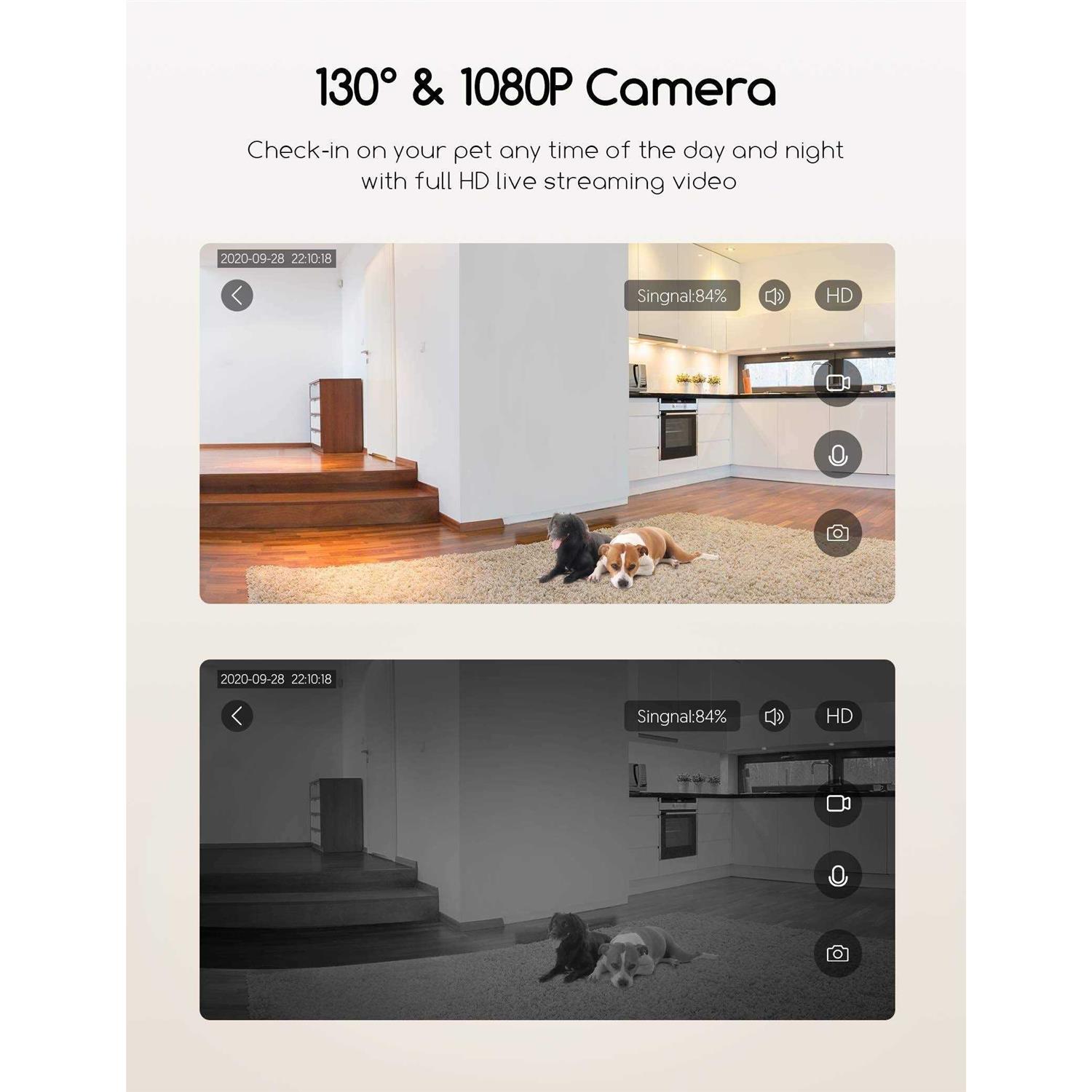 Faroro Dog Camera with Treat Dispenser, 2.4G and 5G WiFi Pet Camera with Two Way Audio and 1080P Full HD Night Vision for Treat Tossing and - Healthber