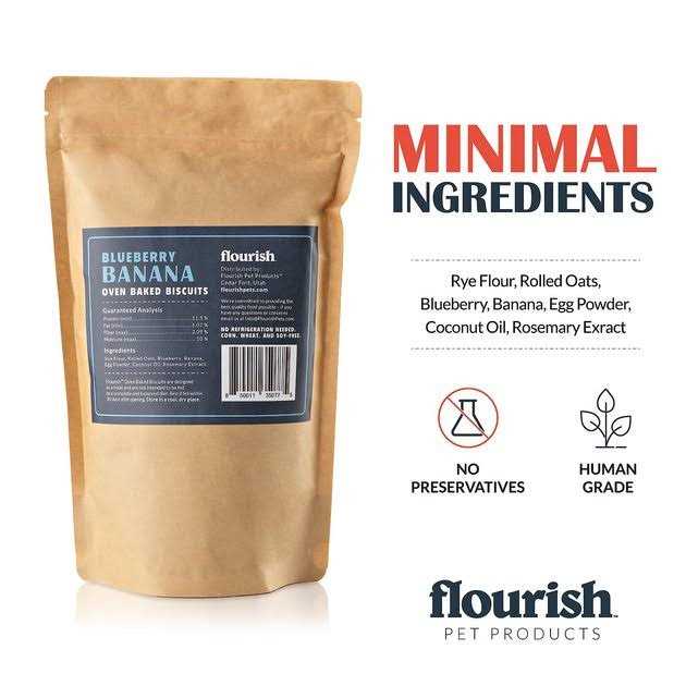 Flourish Peanut Butter Banana Biscuit Dog Treats - Healthber
