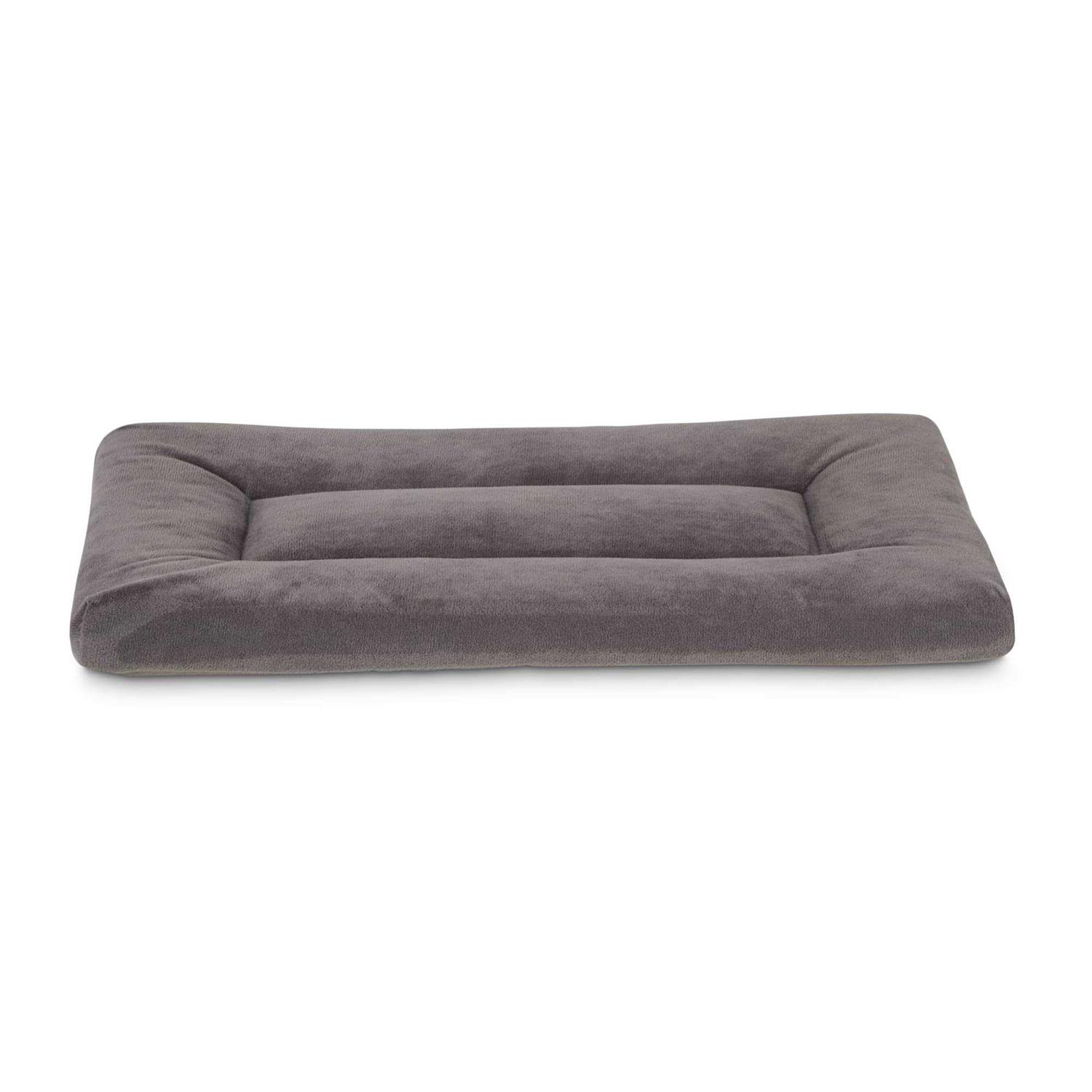 EveryYay Essentials Happy Place Dark Grey Velvet Dog Crate Mat and Pet Bed - Healthber