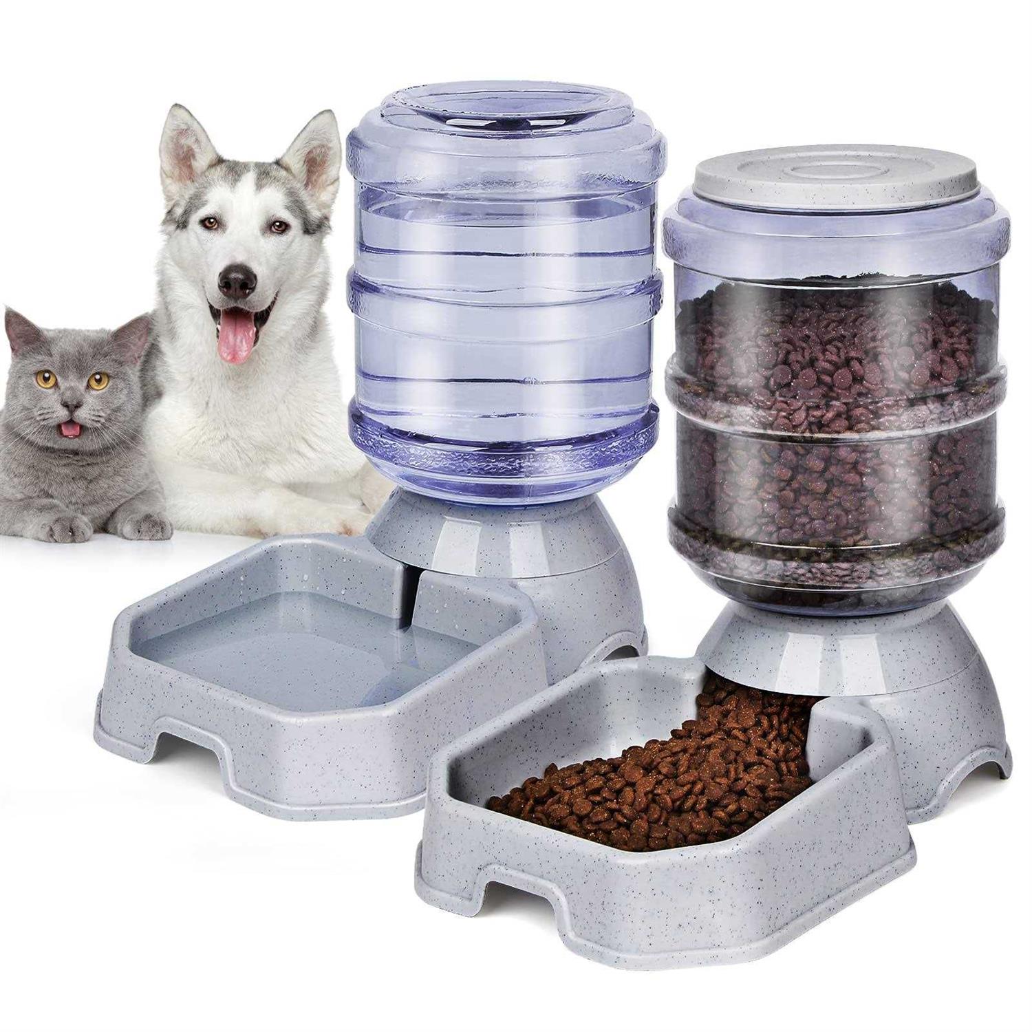 Ciconira Pet Feeder and Water Food Dispenser Automatic for Dogs Cats 100% BPA-Free - Healthber