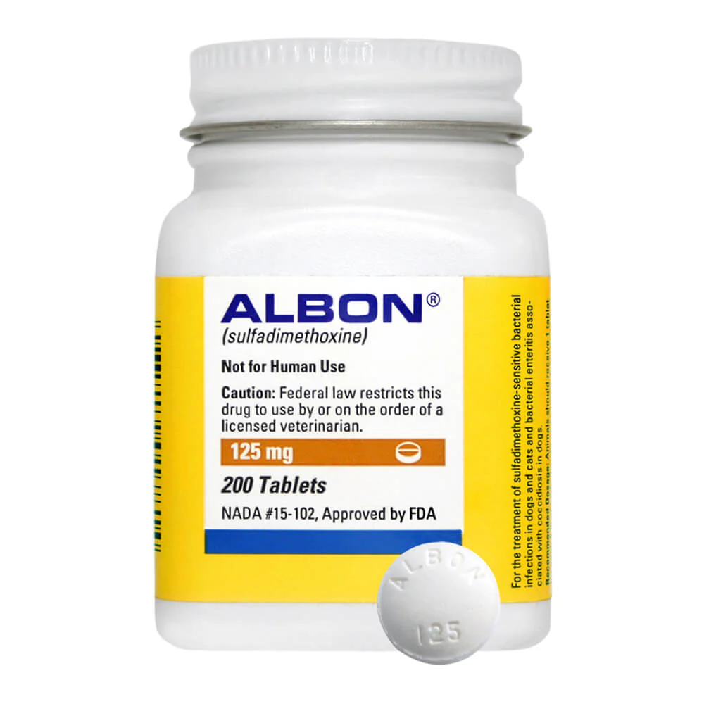 Rx Albon (sulfadimethoxine) Tablets for Dogs & Cats - Healthber