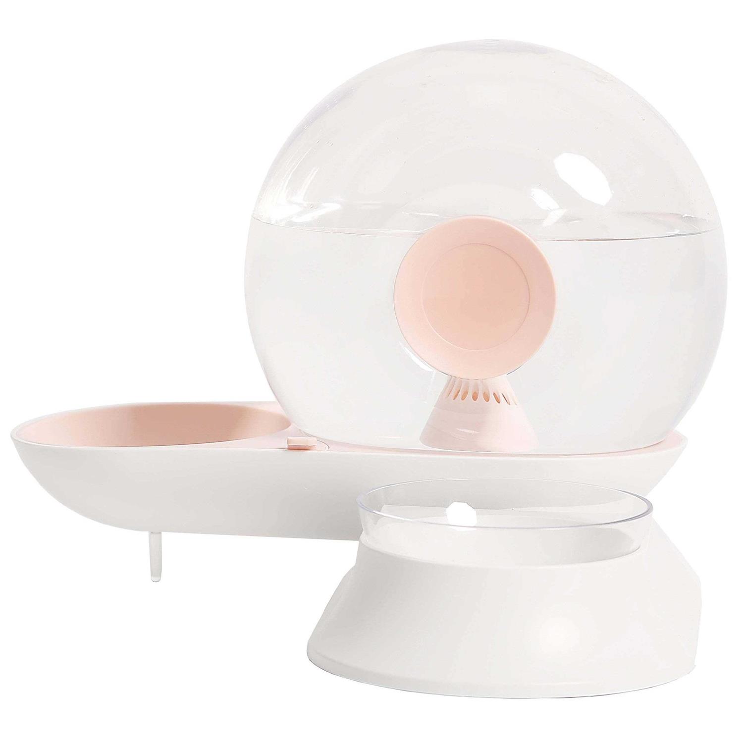 Pet Life Auto-Myst Snail Shaped 2-in-1 Automated Gravity Pet Filtered Water Dispenser and Food Bowl - Healthber