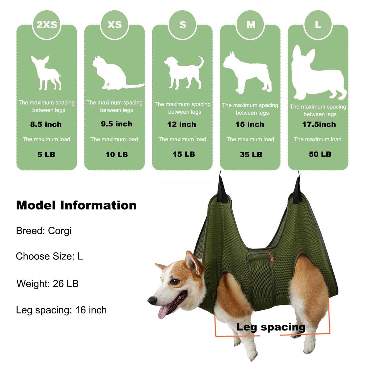 Mklhgty Pet Dog Grooming Hammock Harness for Cats & Dogs, Breathable Dog Grooming Helper for Trimming Nail and Ear/Eye Care,with Dog Nail Clippers - Healthber