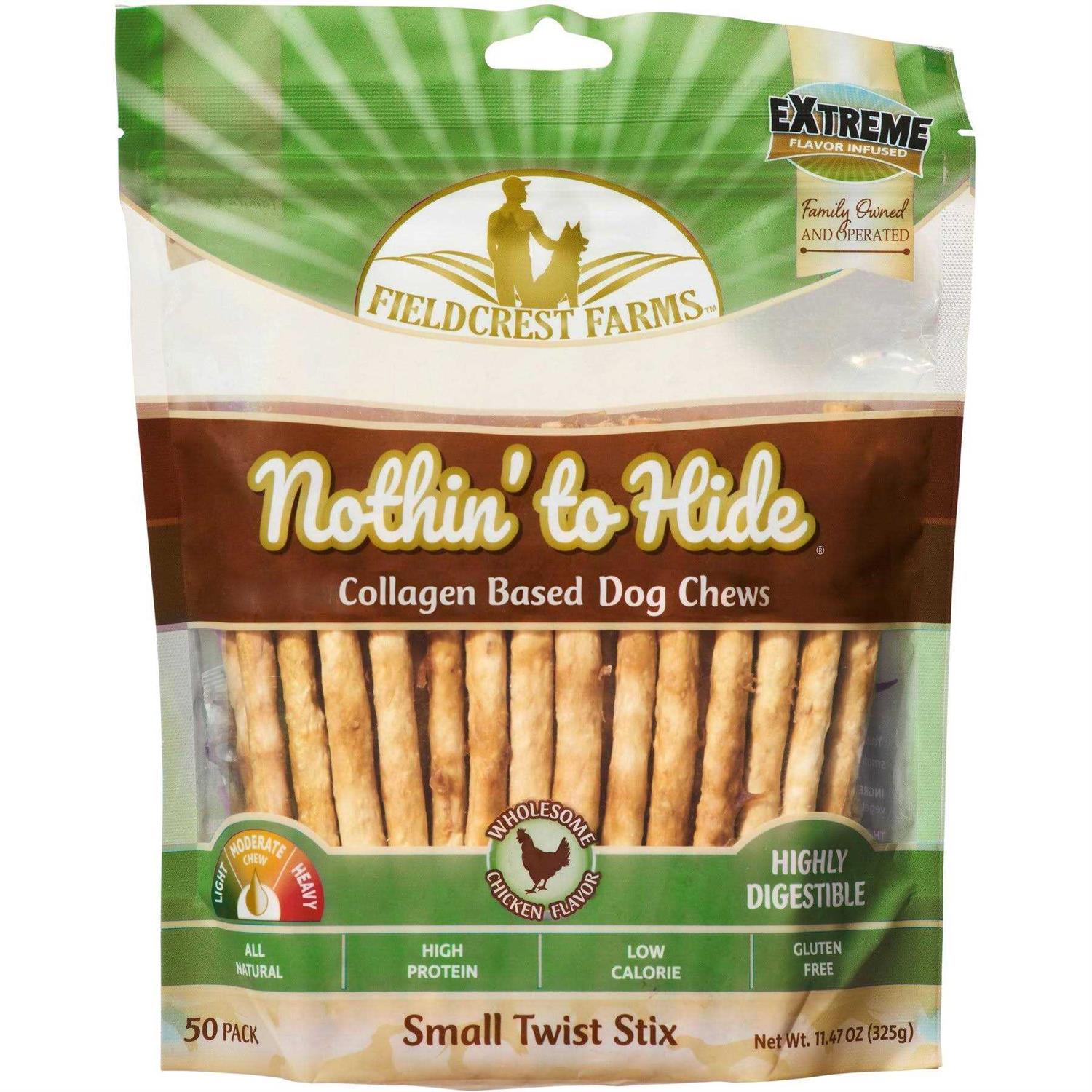 Fieldcrest Farms Nothin to Hide Twist Stix Chicken Dog Treats - Healthber