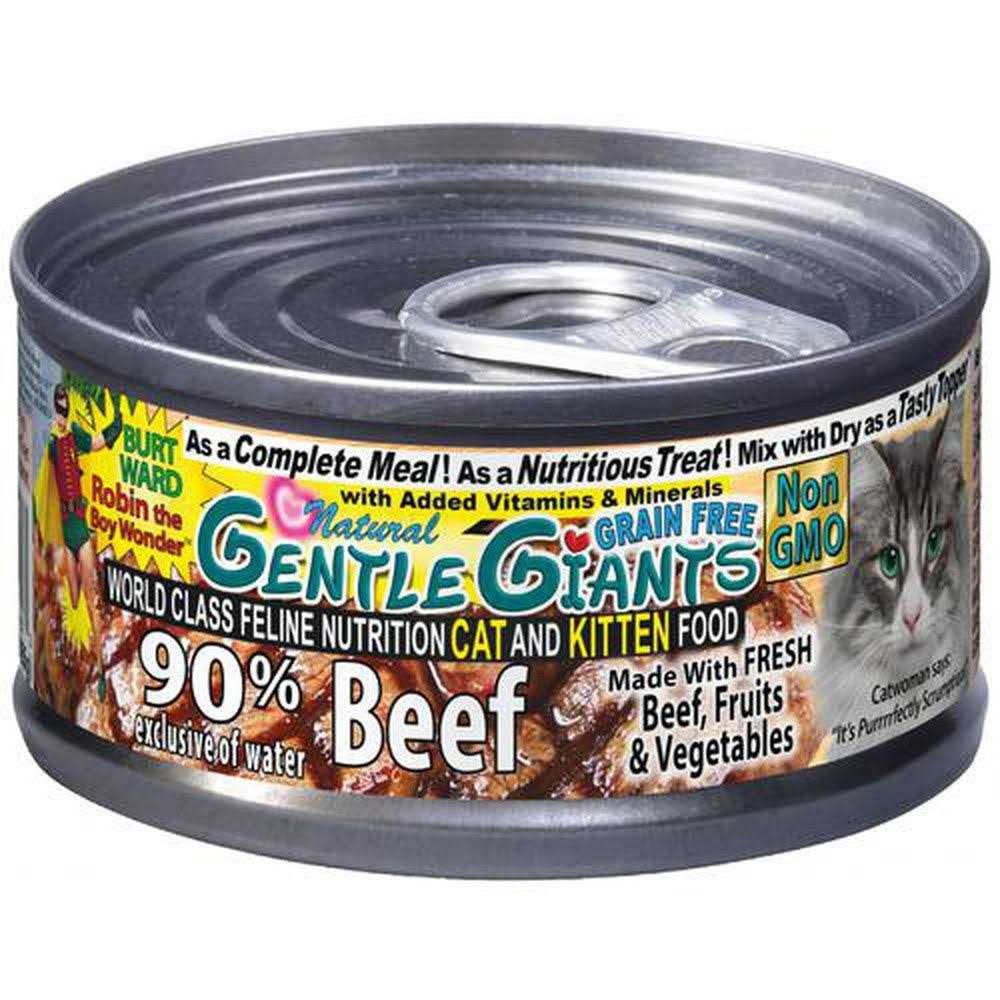 Gentle Giants Natural Non-GMO Beef Cat & Kitten Can Food - Healthber