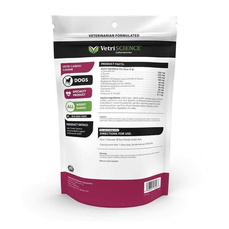 VetriScience Vetri-Cardio Canine 60 Bite-Sized Chews - Healthber