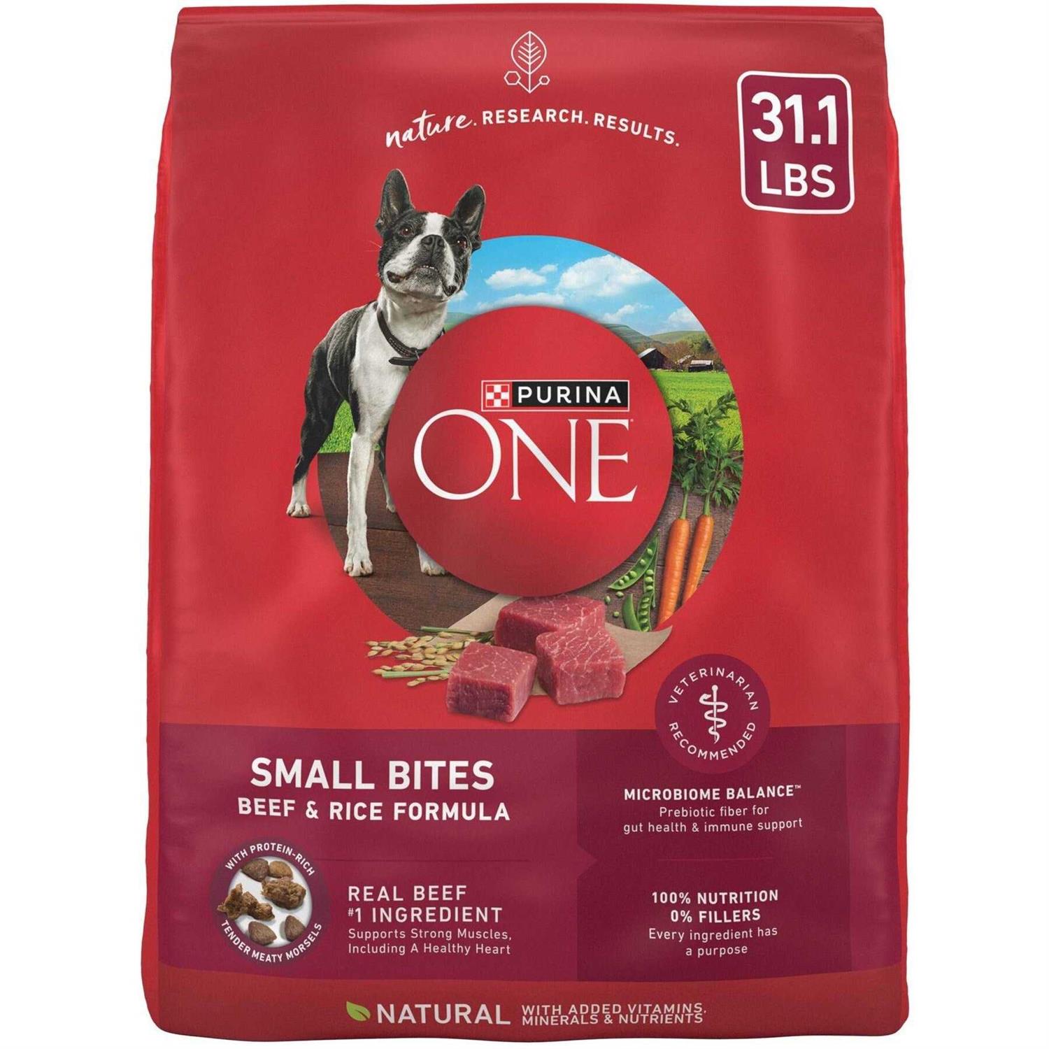 Purina ONE SmartBlend Small Bites Beef & Rice Formula Dry Dog Food - Healthber