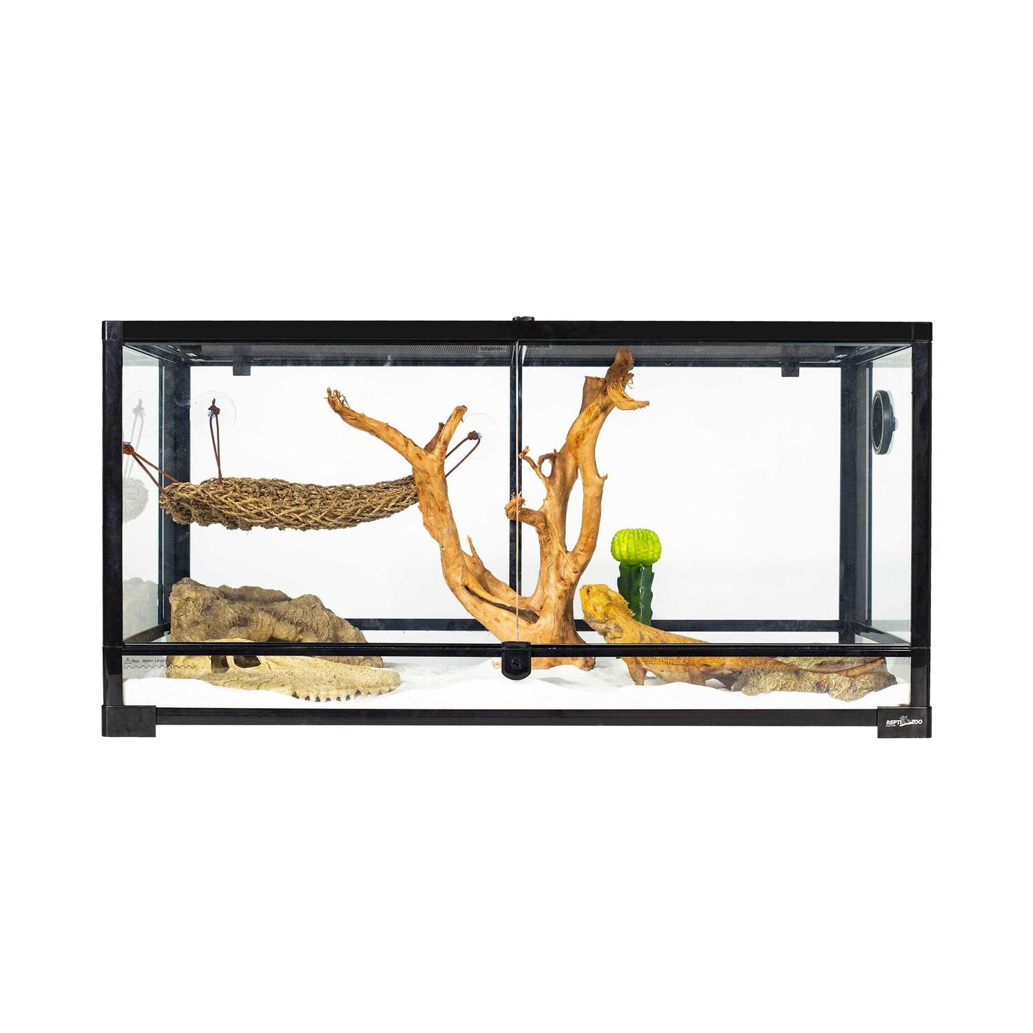 REPTIZOO 36 x 24 x 18 in. Reptile Glass Deep Terrarium with Double Hinge Door - Healthber