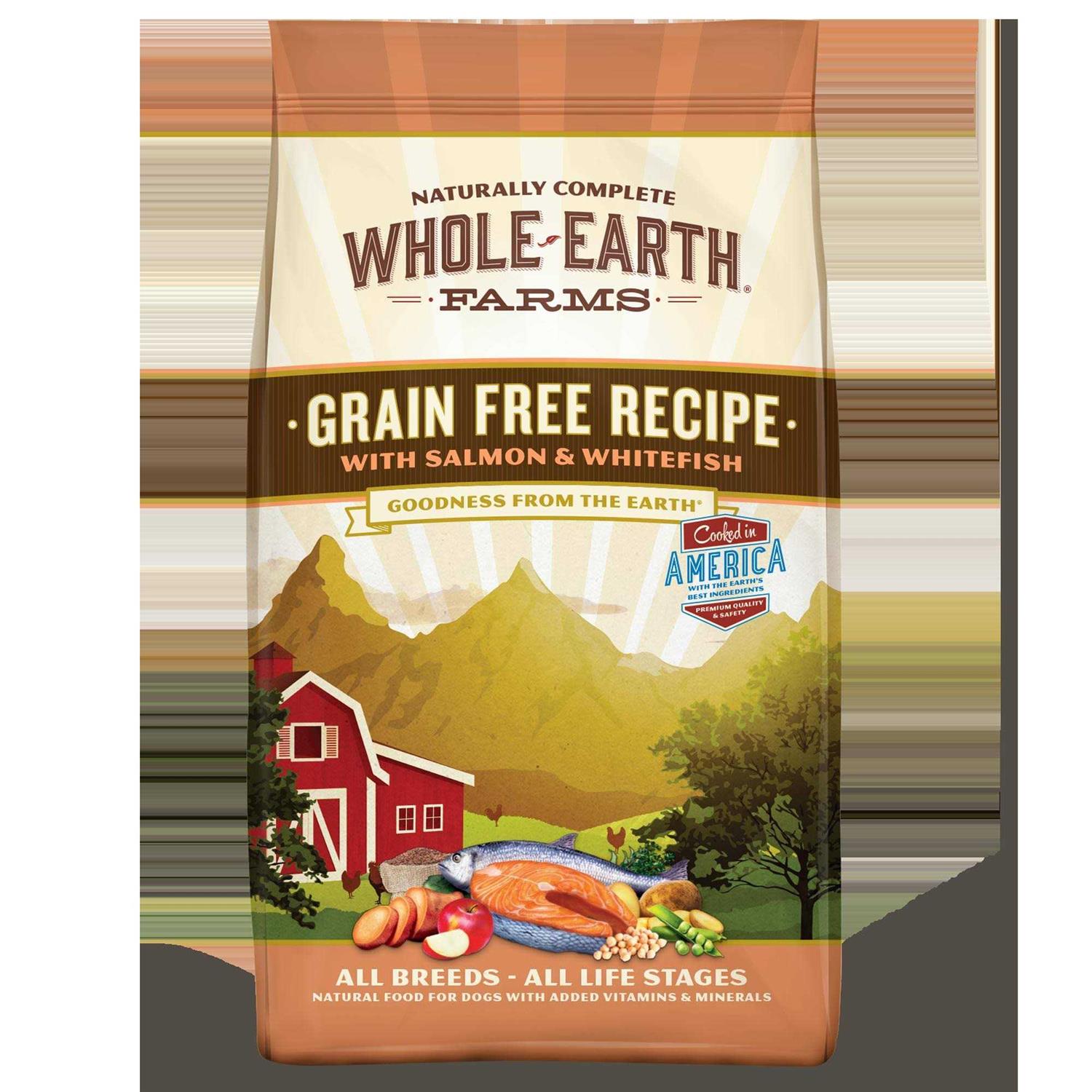 Whole Earth Farms Grain Free Dry Dog Food Salmon & Whitefish Recipe - Healthber