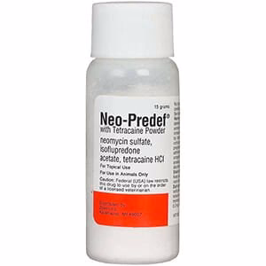 Rx Neo-Predef w/ Tetracaine Topical Powder for Horses, Dogs, & Cats, 15 gram - Healthber