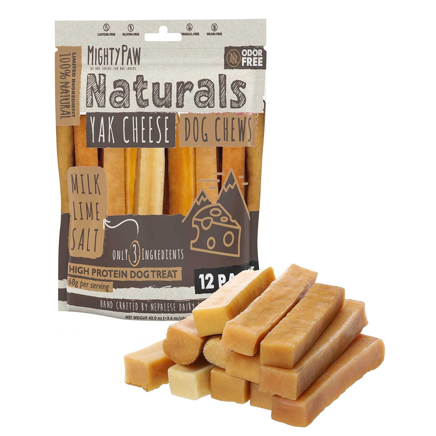 Mighty Paw Yak Cheese Chews for Dogs All-Natural Long Lasting Pet Treats Odorless and Great for Oral Health Limited-Ingredient - Healthber