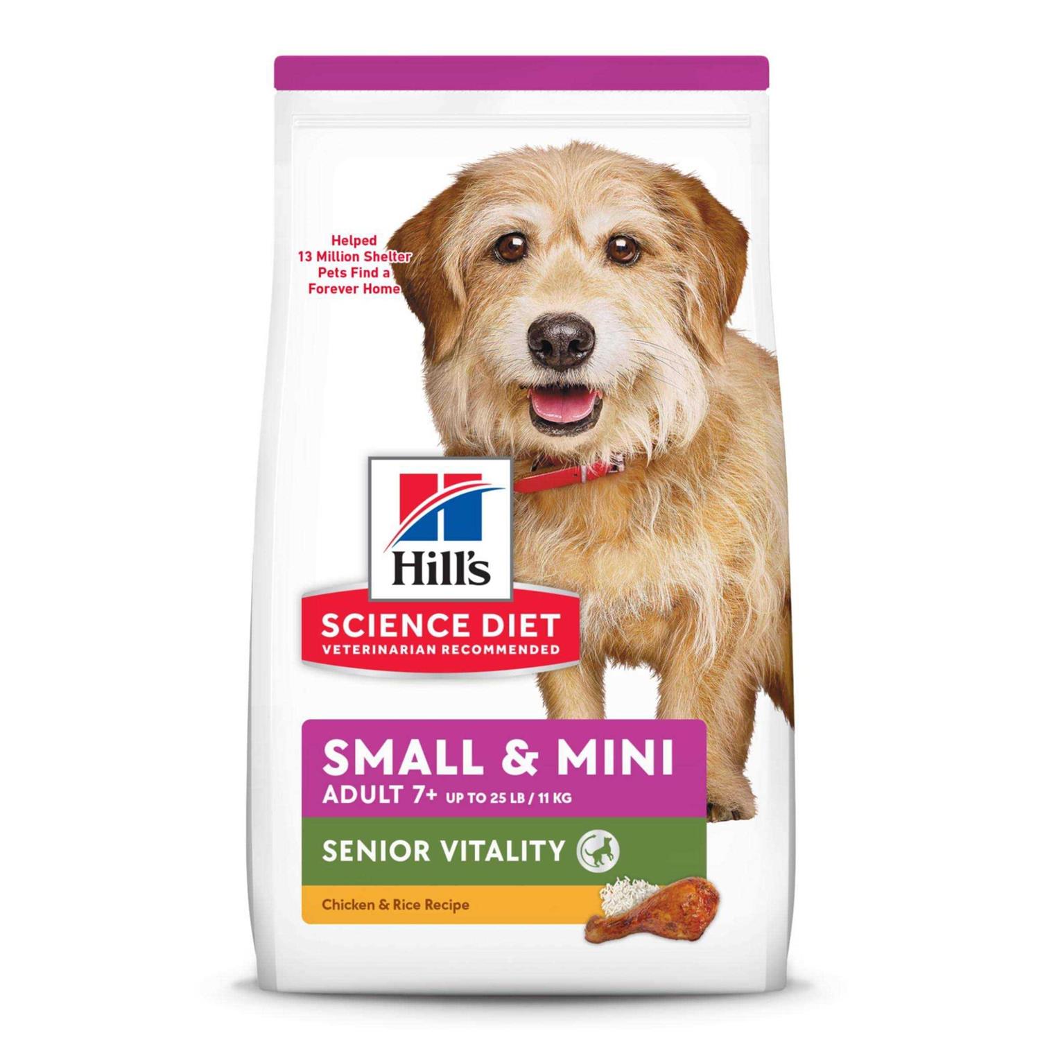Hill’s Science Diet Adult 7+ Senior Vitality Small & Mini Chicken & Rice Recipe Dog Food - Healthber
