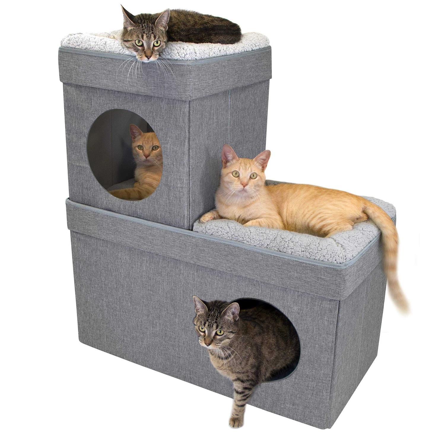 Kitty City Large Stackable Cat Condo - Healthber