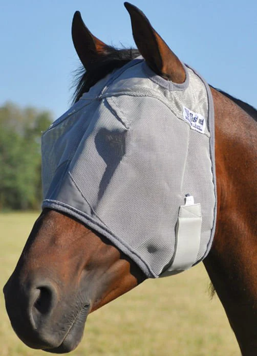 Cashel Crusader Standard Fly Mask without Ears, Gray - Healthber
