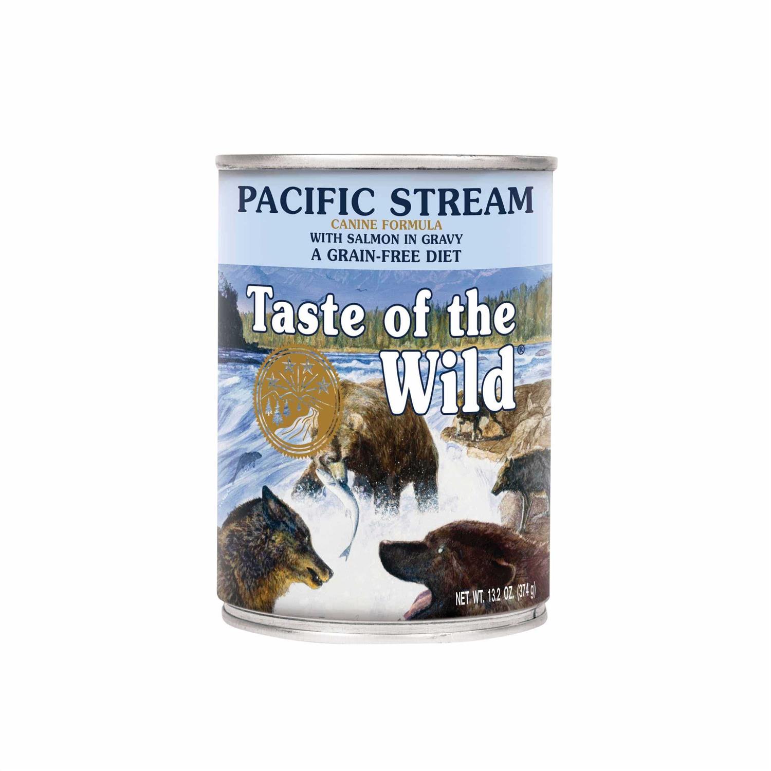 Taste of the Wild Pacific Stream Canned Dog Food, 13.2-oz, case of 12 - Healthber