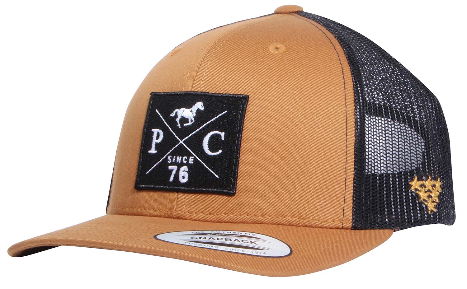 PC 2-Tone Trucker Hat, Caramel/Black - Healthber