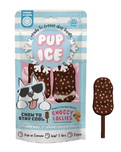 Pup Ice Choccy Lollies, Peanut Butter & Chocolate, 2pk - Healthber