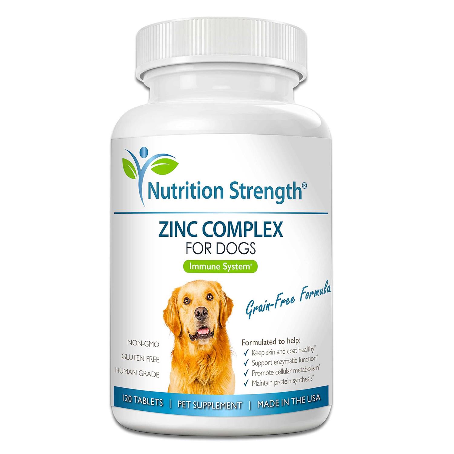 Nutrition Strength Zinc for Dogs to Support Healthy Skin & coat - Healthber