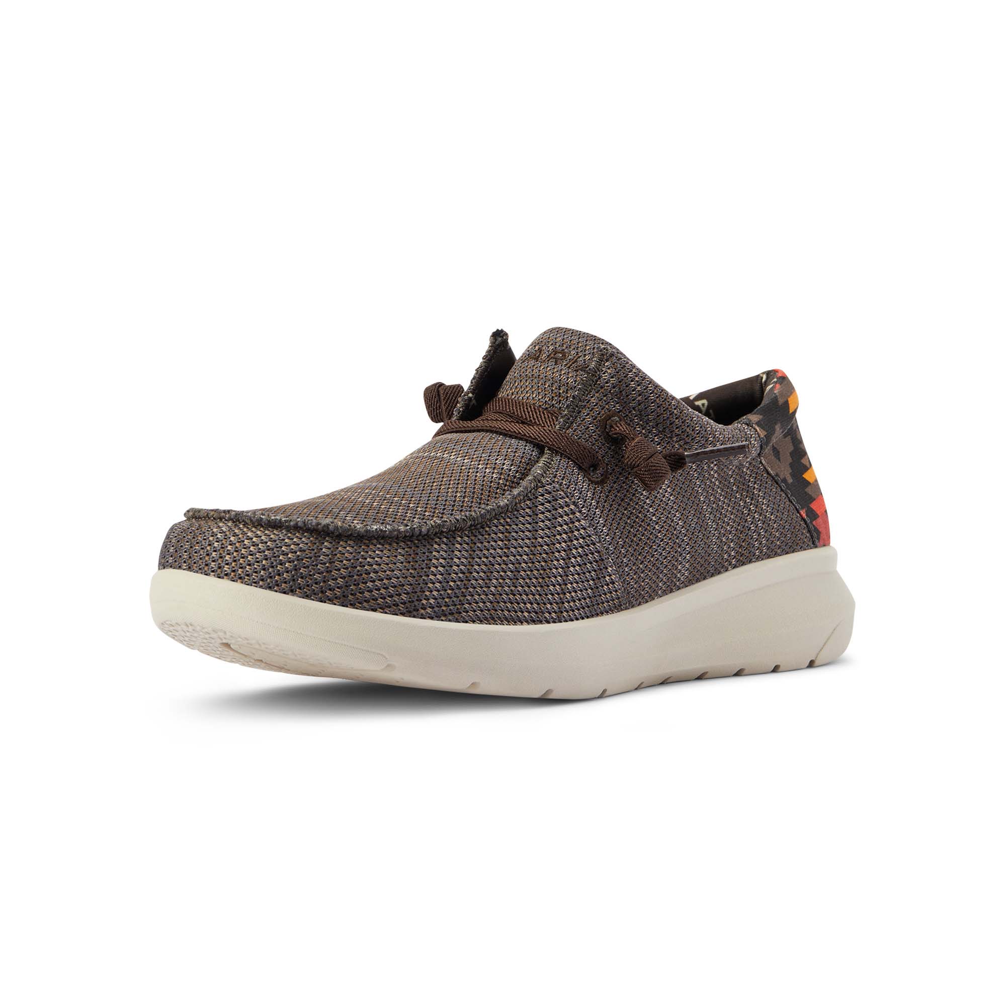 Ariat Men's Hilo Stretch Lace Shoe, Brown/Red Aztec - Healthber
