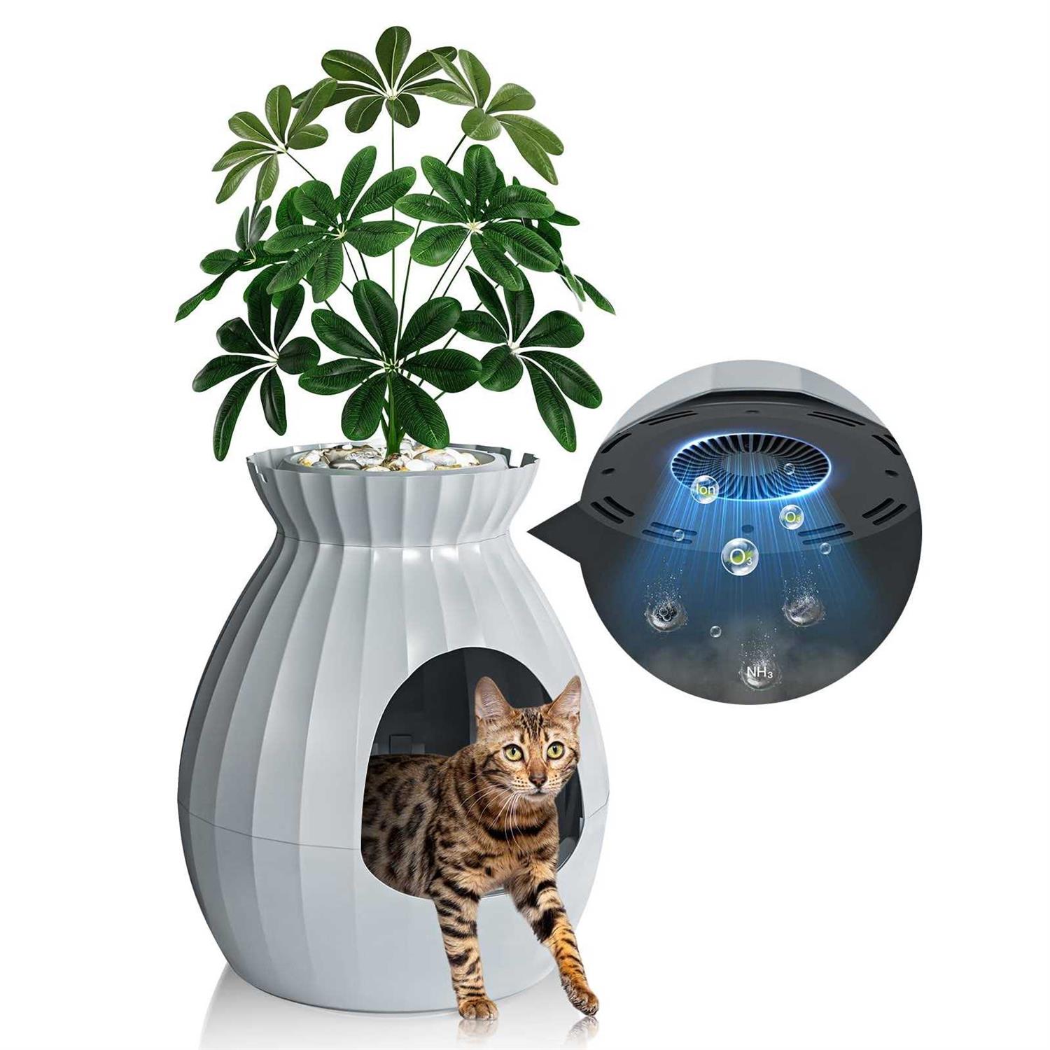 Plant Litter Box Smart Odor Removal Hidden Litter Box - Healthber