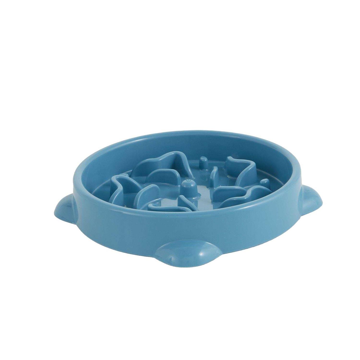 Whisker City Blue Slow-Feeder Cat Bowl - Healthber
