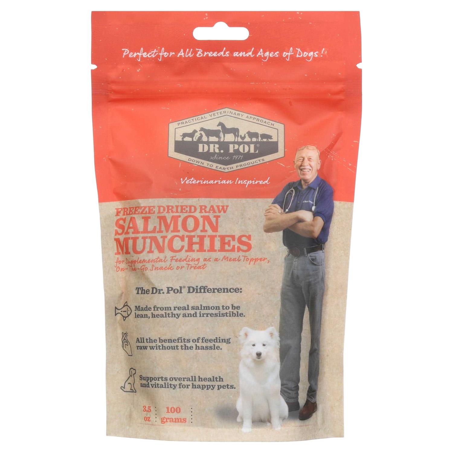 Dr. Pol Freeze Dried Munchies Salmon Dog Treat and Meal Topper - Healthber