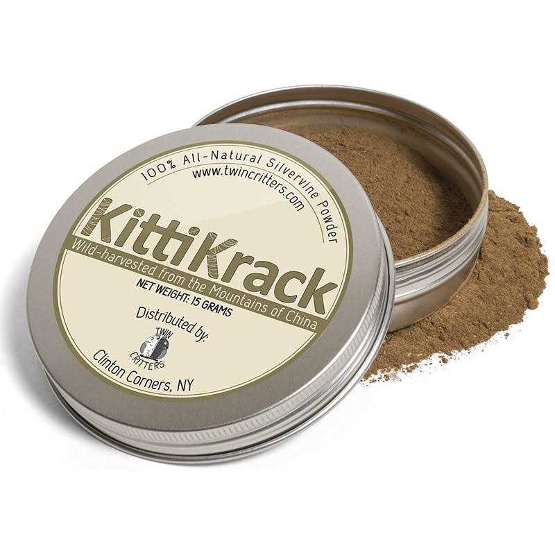 TWINCRITTERS KittiKrack Organic Silvervine Catnip Powder Substitute for Cats & Kittens - Healthber