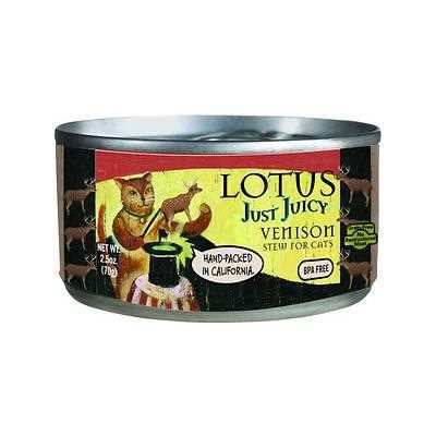 Lotus Just Juicy Venison Stew Canned Cat Food, 2.5-oz, case of 24 - Healthber