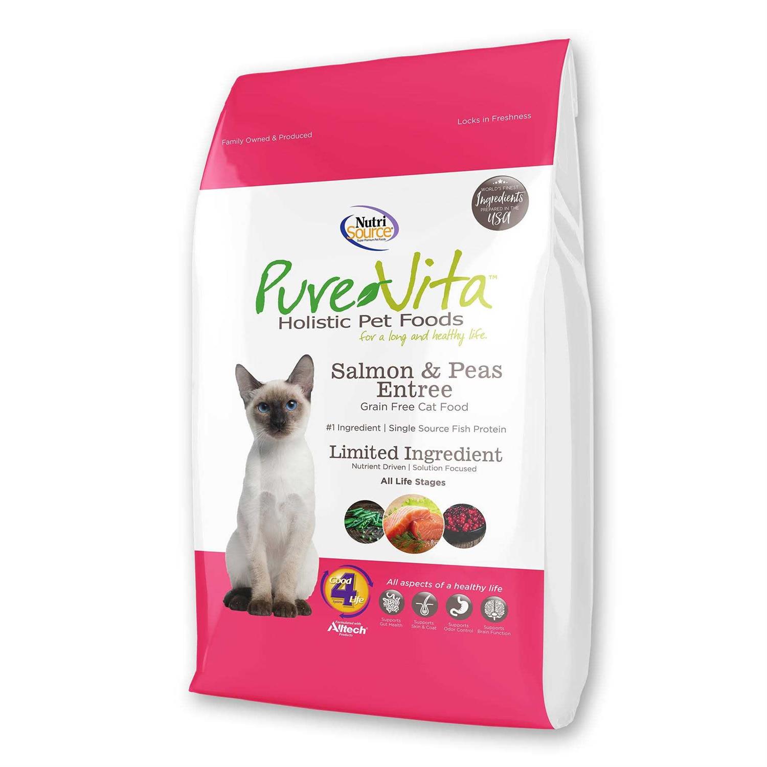 PureVita Grain Free Salmon & Peas Dry Cat Food - Healthber