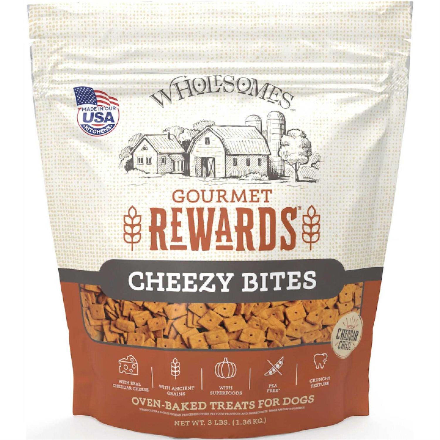 Wholesomes Gourmet Rewards Cheezy Bites Dog Treats - Healthber