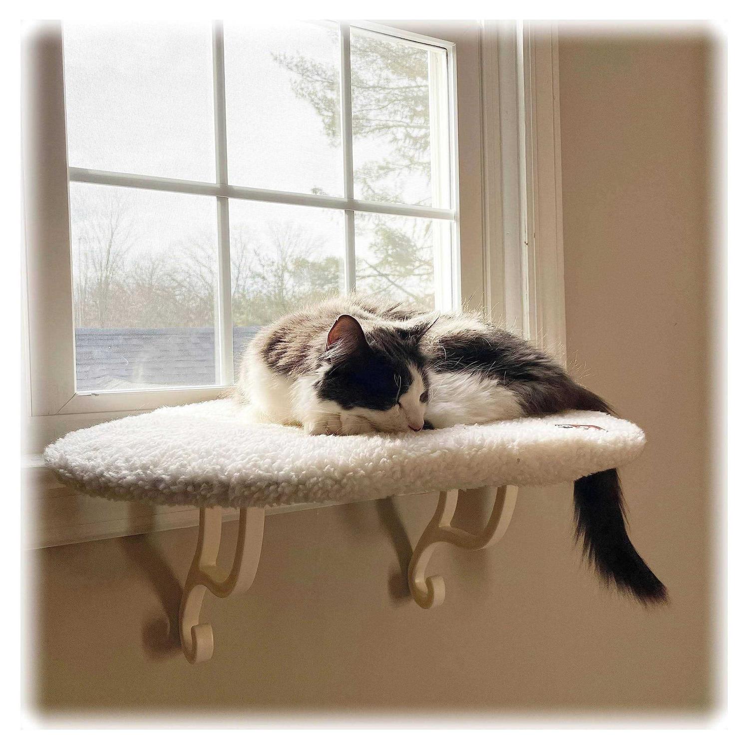 K&H Pet Products Kitty Sill Cat Window Hammock Perch Unheated Soft Fleece 14 X 24 Inches - Healthber