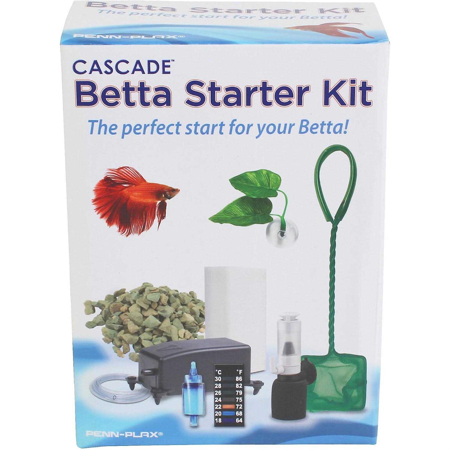 Penn-Plax Cascade Betta Fish Starter Kit Flow Rate of 1.2 L/Min 9 Pieces - Healthber