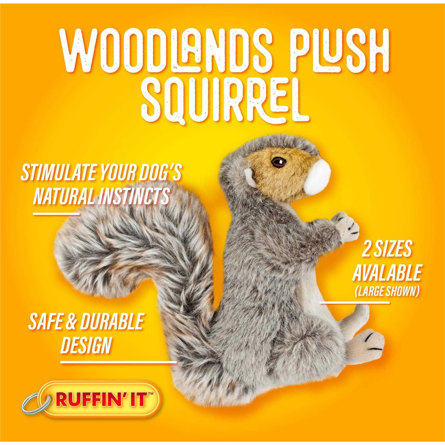 Ruffin’ It Woodlands Squirrel Plush Dog Toy - Healthber