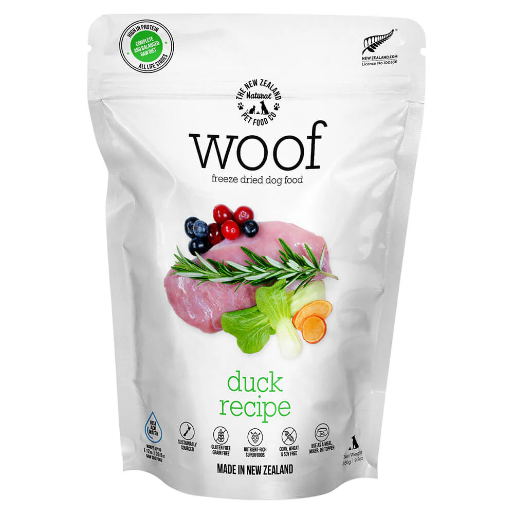 Woof Duck Freeze Dried Dog Food, 9.9 oz - Healthber
