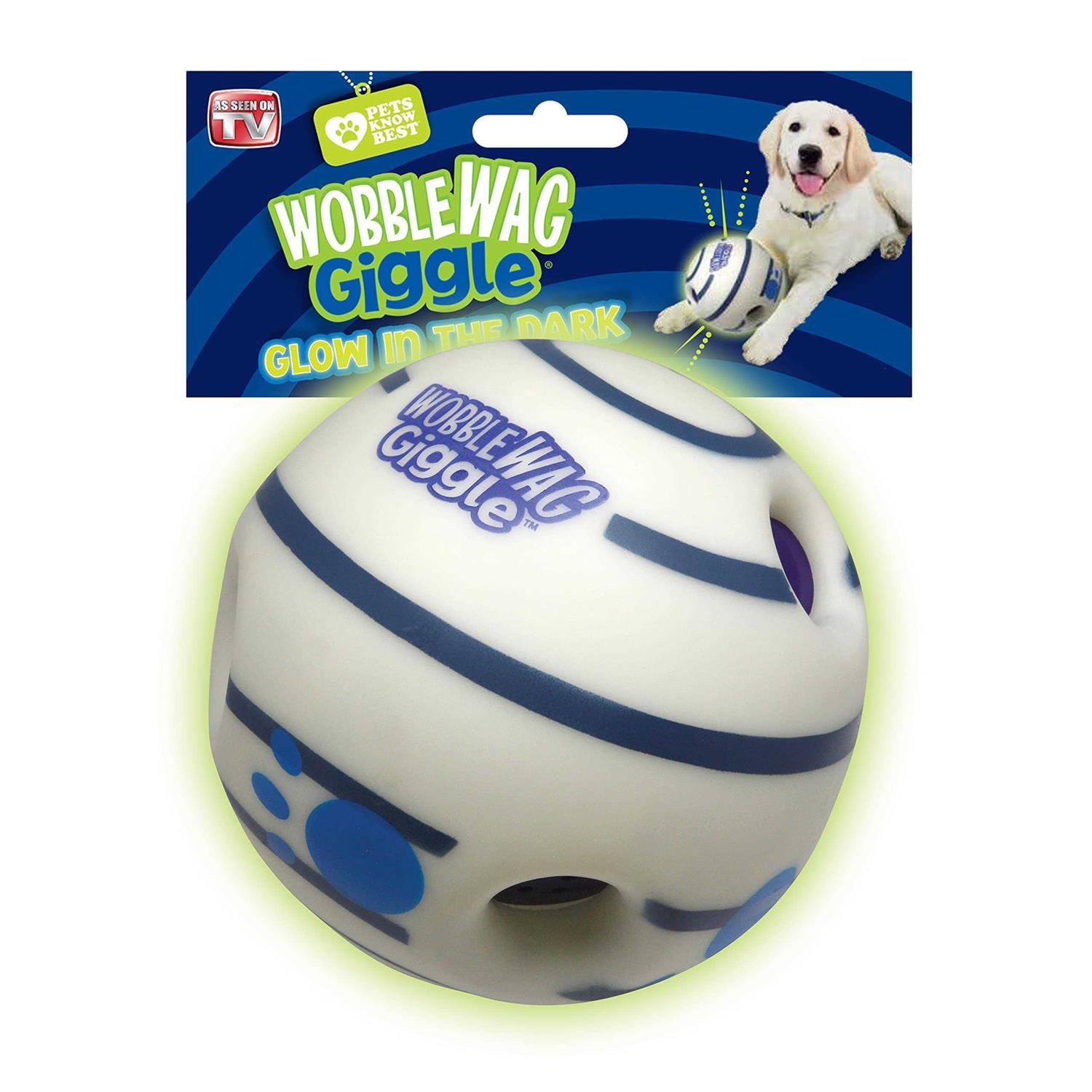 Wobble Wag Giggle Ball, Interactive Dog Toy, Fun Giggle Sounds When Rolled or Shaken - Healthber