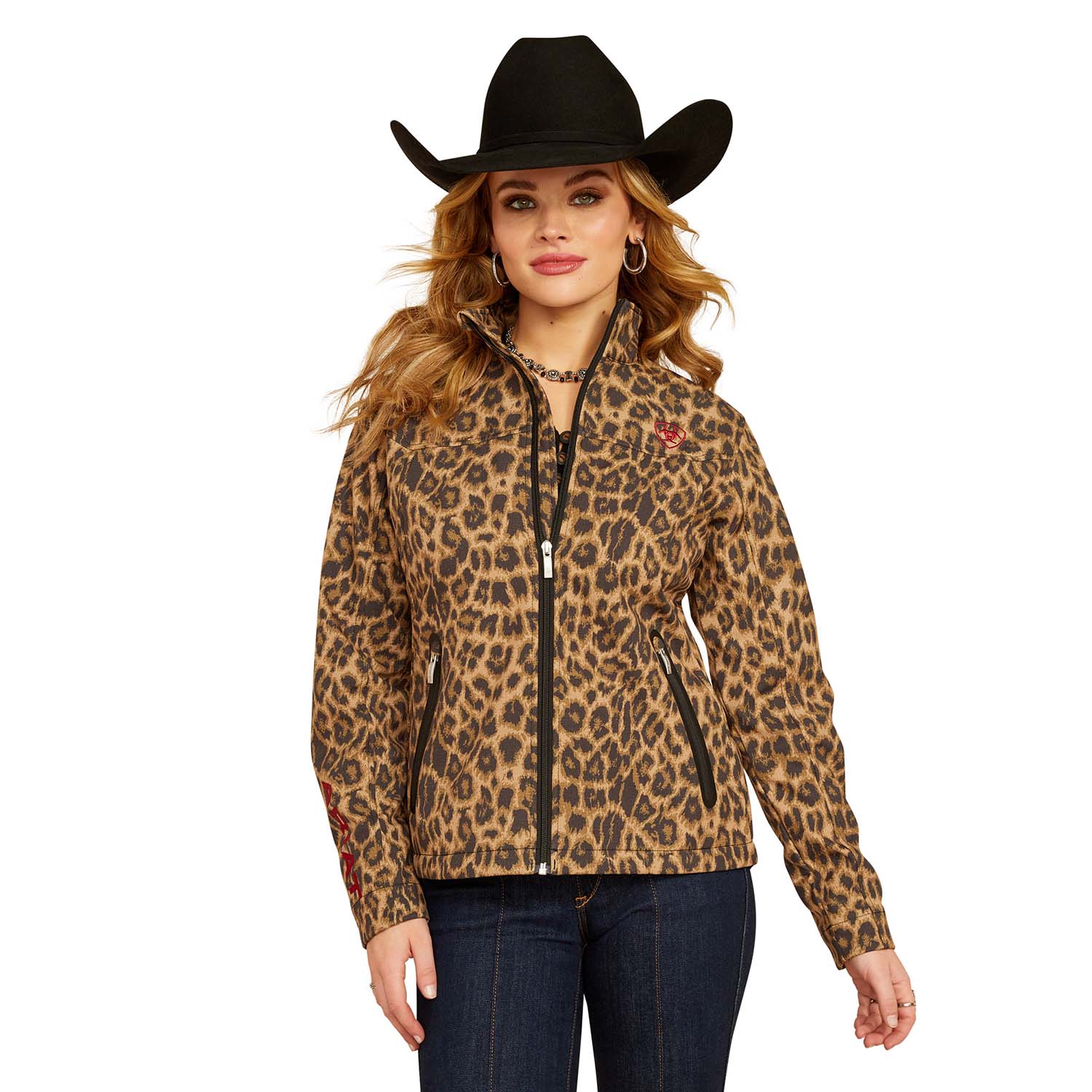 Ariat Women's Team Softshell Print Jacket, Lila Leopard - Healthber