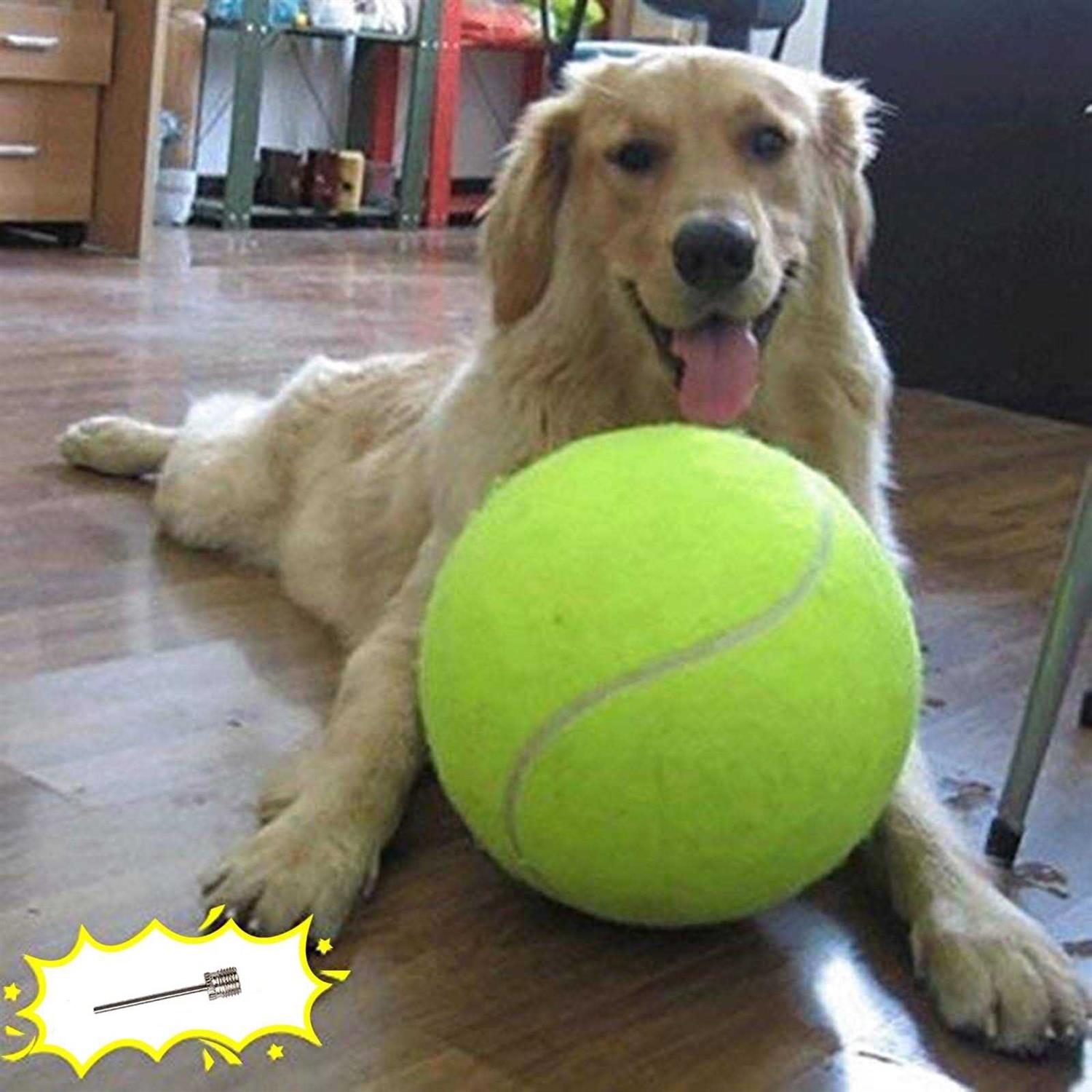Banfeng Giant 9.5 Dog Tennis Ball Large Pet Toys Funny Outdoor Sports Dog Ball Gift with Inflating Needles - Healthber