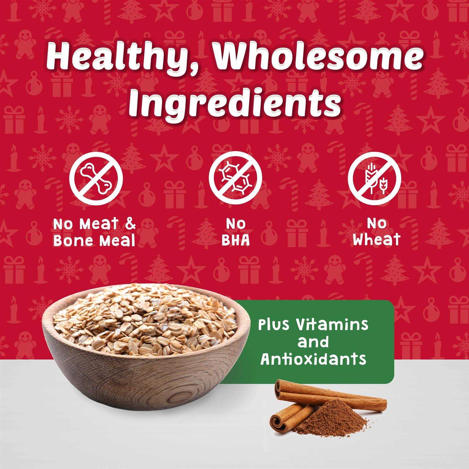 Blue Buffalo Santa Snacks Natural Crunchy Oatmeal & Cinnamon Dog Biscuits - Healthber