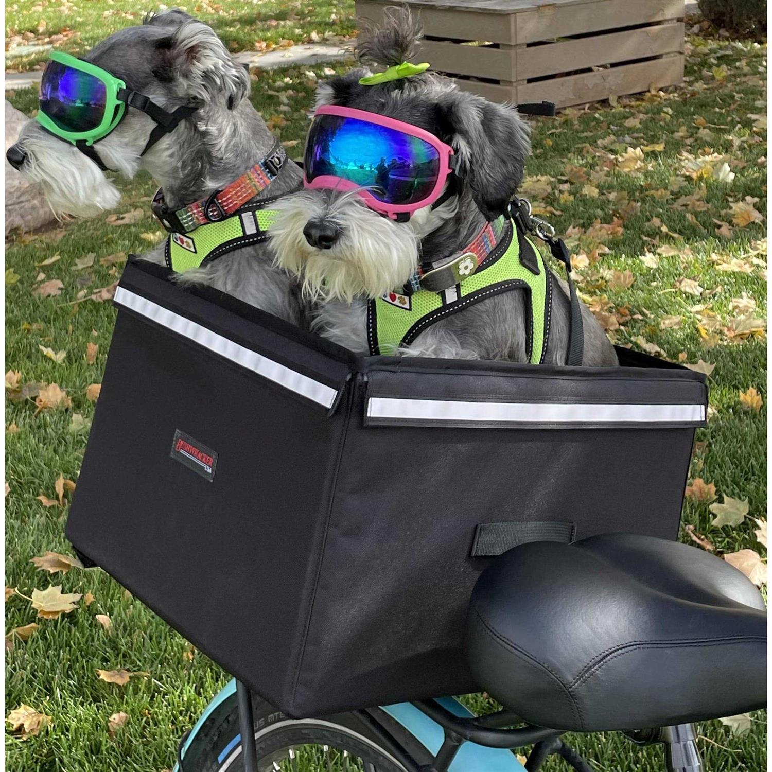 Bushwhacker Portland Bike Rack Dog, Grocery and Goods Carrier Bicycle Pannier Crate Cycling Basket Trunk Bag Rear Bed Storage Leash Carry Cargo - Healthber
