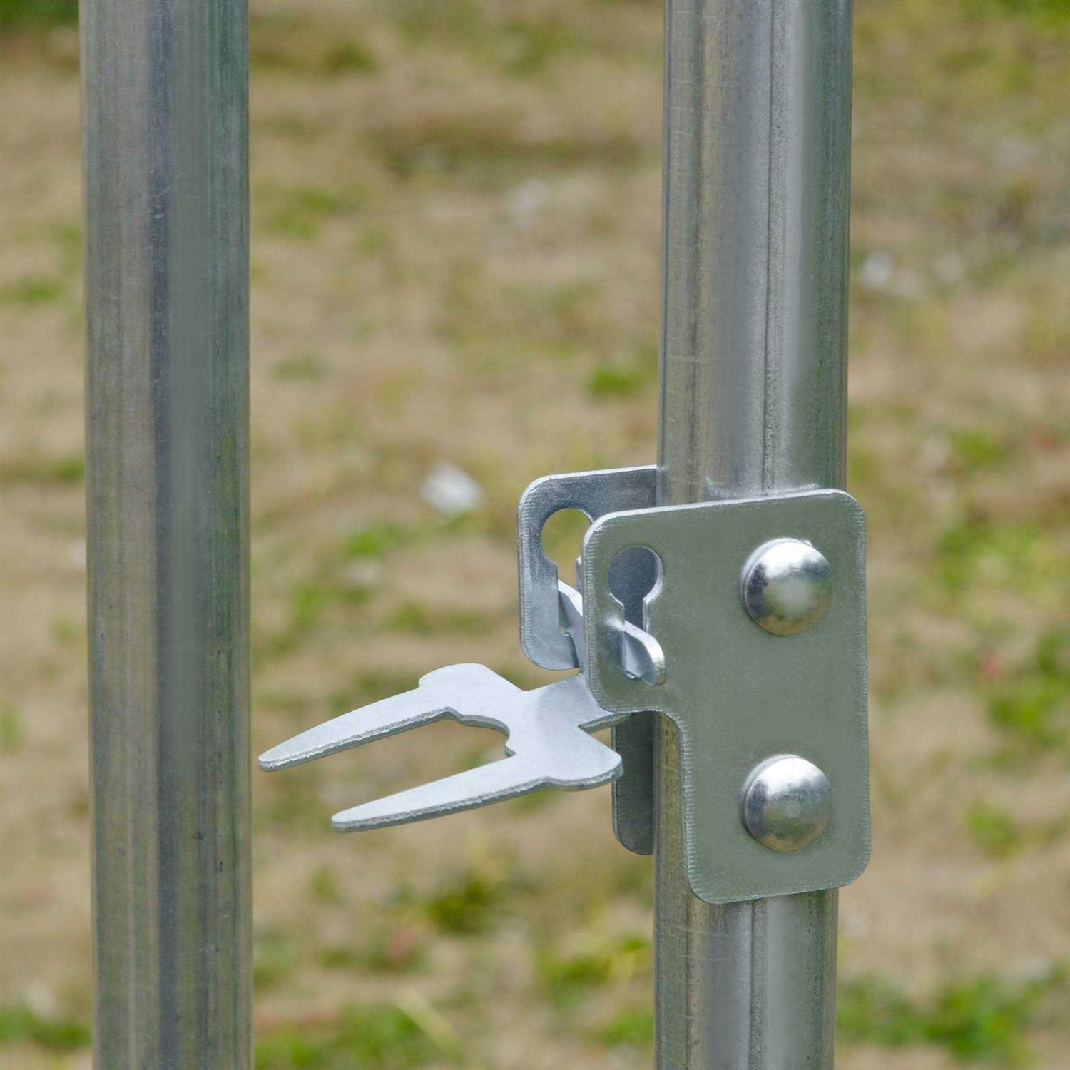 PawHut Metal Chicken Coop Walk-in Enclosure with Cover - Healthber