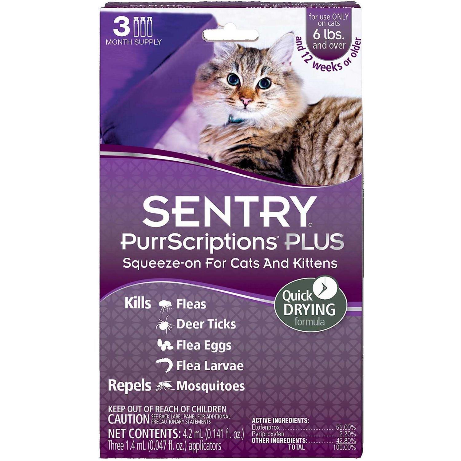 Sentry PurrScriptions Plus 01981 Flea and Tick Squeeze-On - Healthber