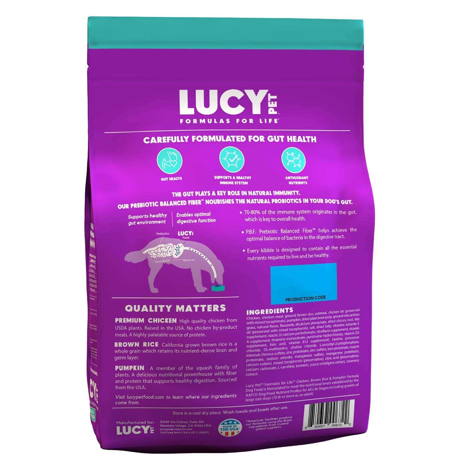 Lucy Pet Formula for Life Chicken Brown Rice & Pumpkin Dry Dog Food - Healthber