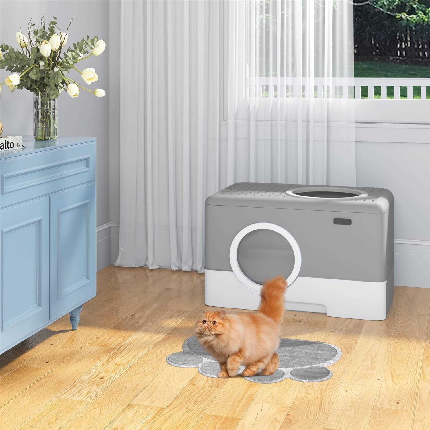 YITAHOME Large Enclosed Cat Litter Box with Lid Cover - Healthber