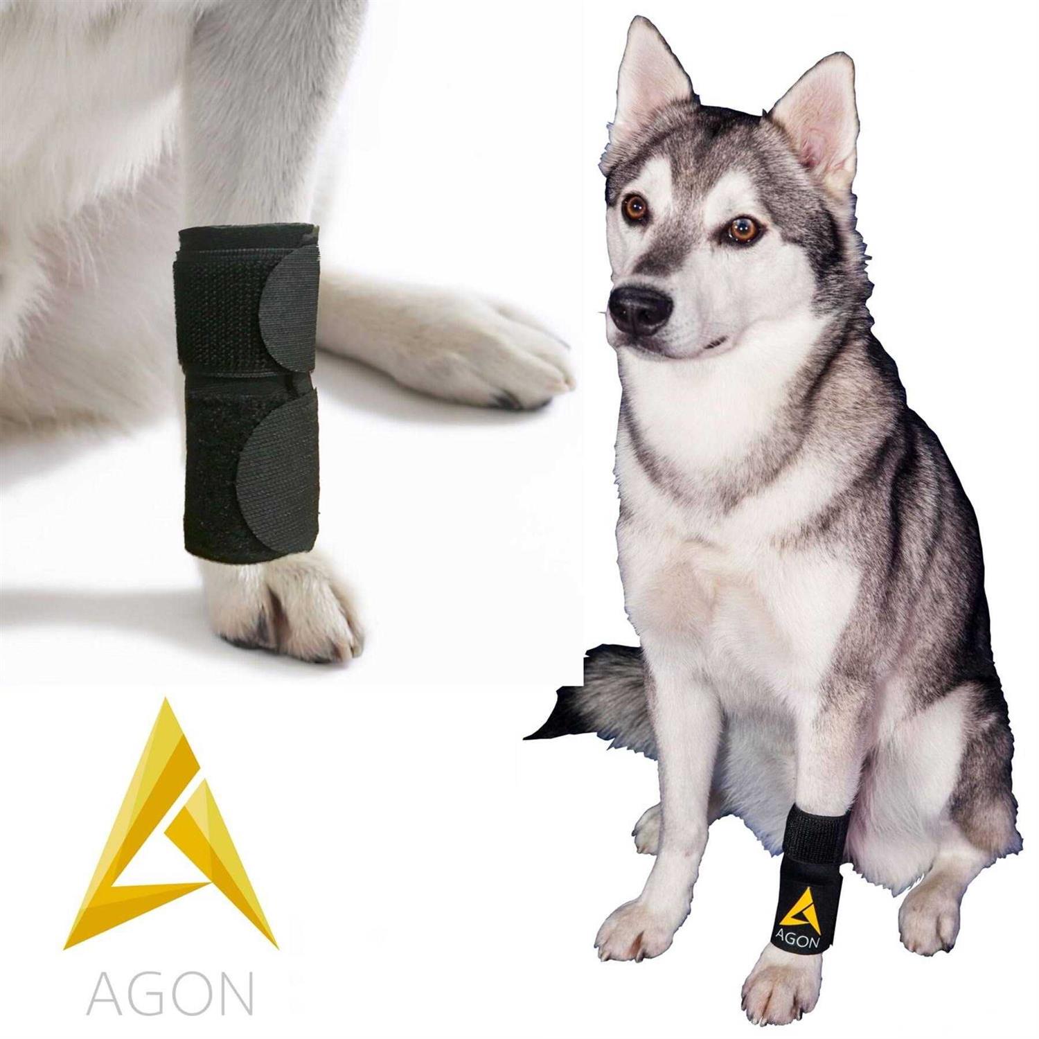 Pair Agon Dog Canine Front Leg Brace Paw Compression Wraps with Protects Wounds - Healthber