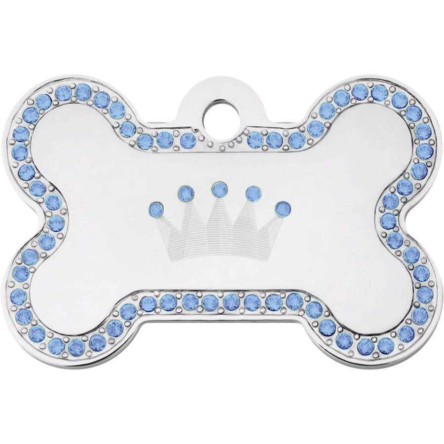Quick-Tag Dog Tag with Crown and Crystals - Healthber