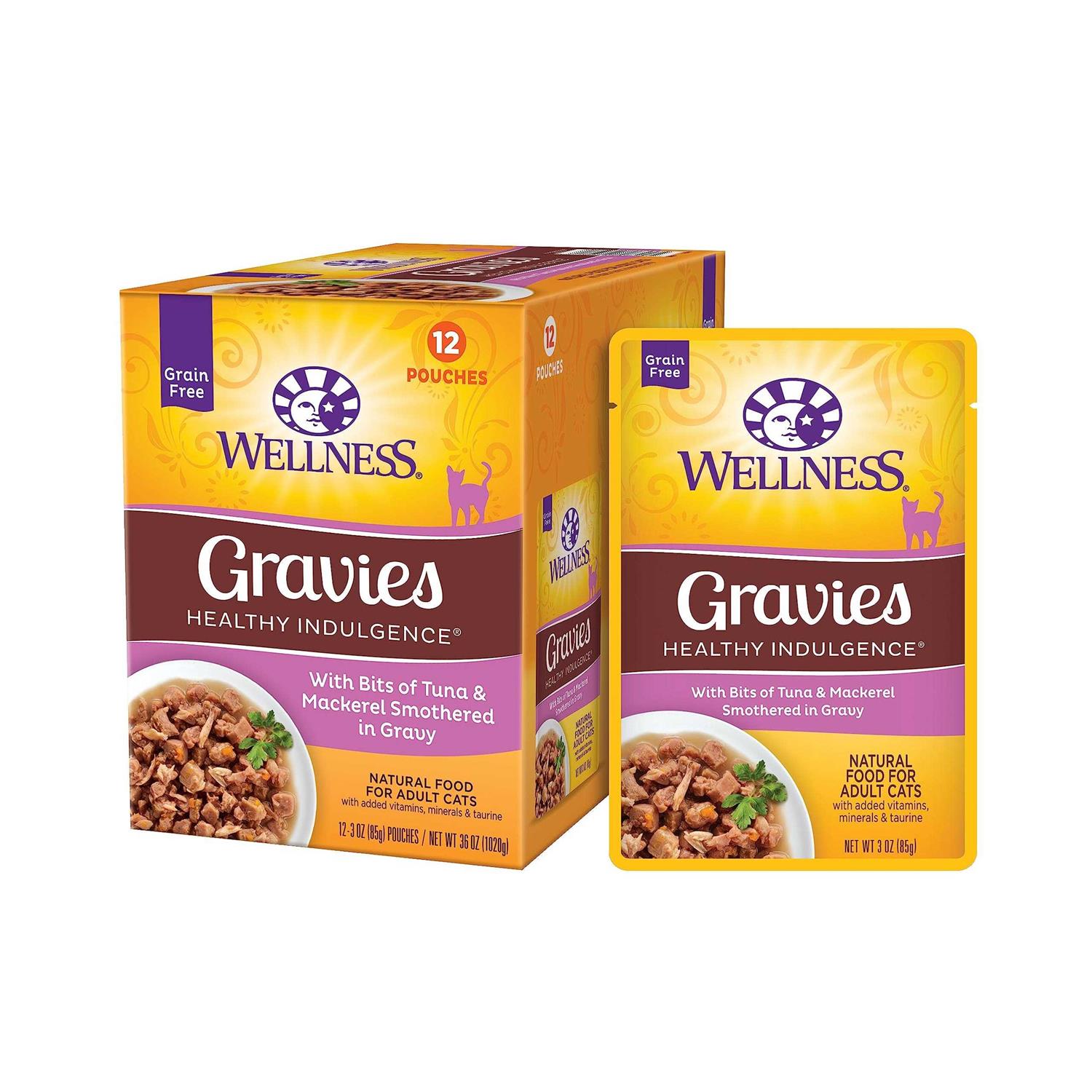 Wellness Healthy Indulgence Natural Grain Free Gravies and Gravy Cat Food Pouch - Healthber