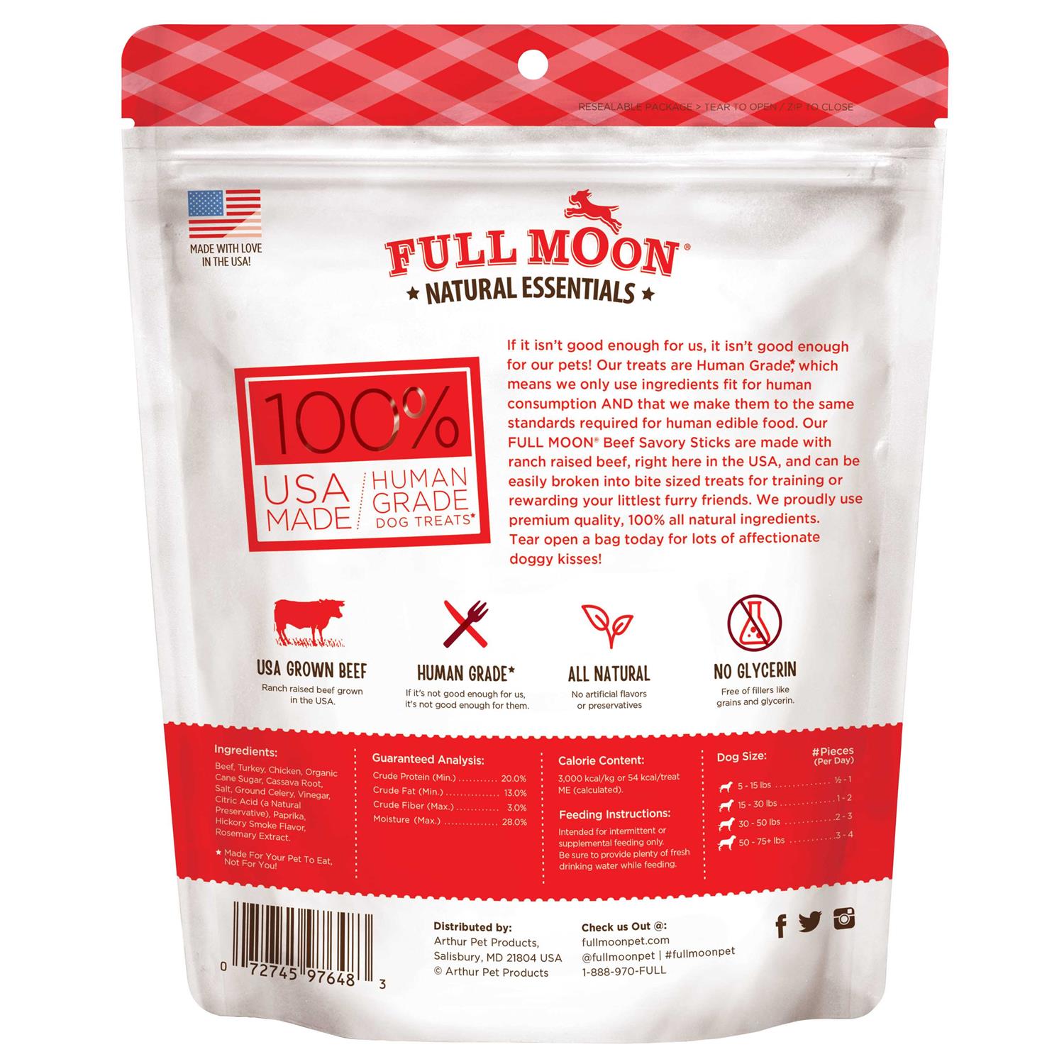Full Moon Beef Recipe Savory Sticks Dog Treats - Healthber
