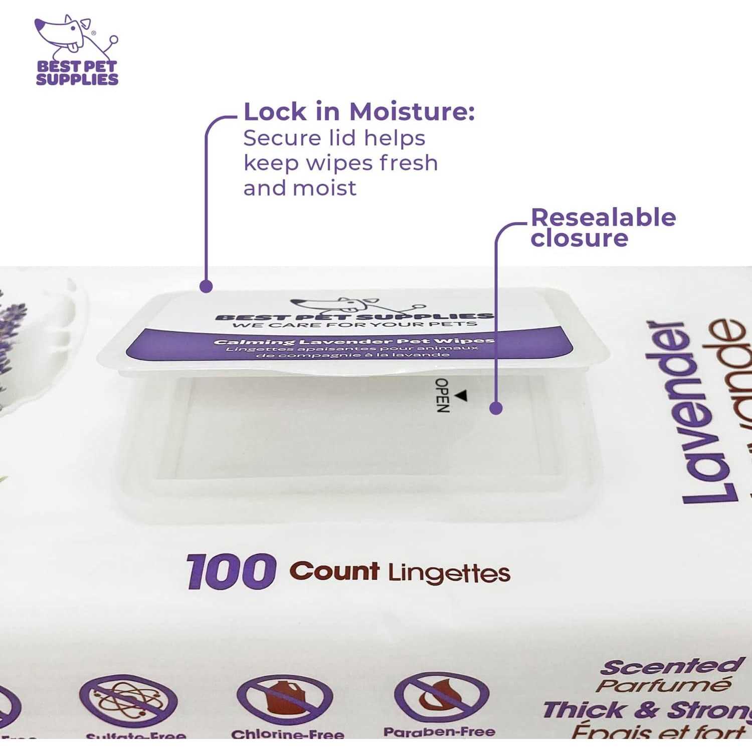 Best Pet Supplies Pet Grooming Wipes for Dogs & Cats Plant-Based Deodorizer for Coats & Dry, Itchy, or Sensitive Skin - Healthber