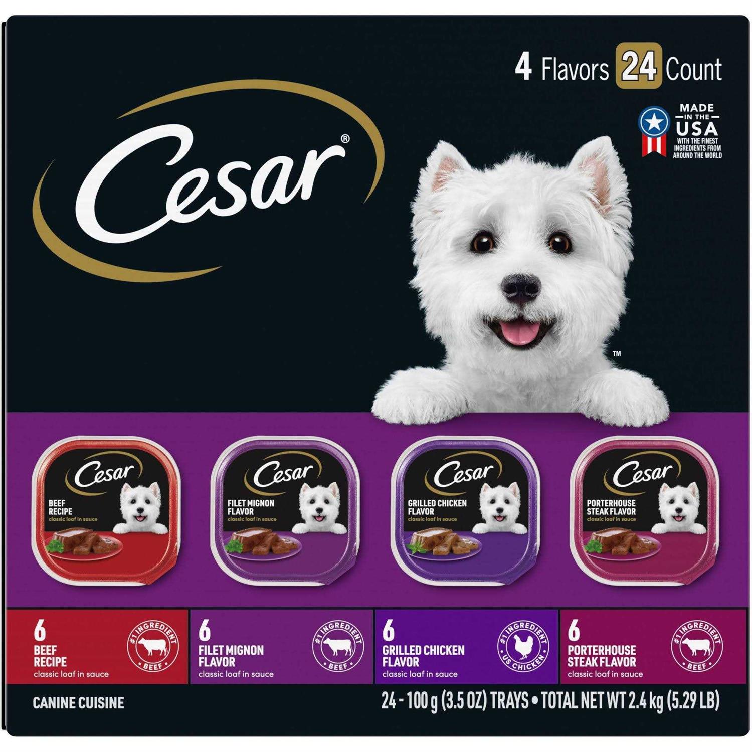 Cesar Classic Loaf in Sauce Wet Dog Food Variety Pack - Healthber