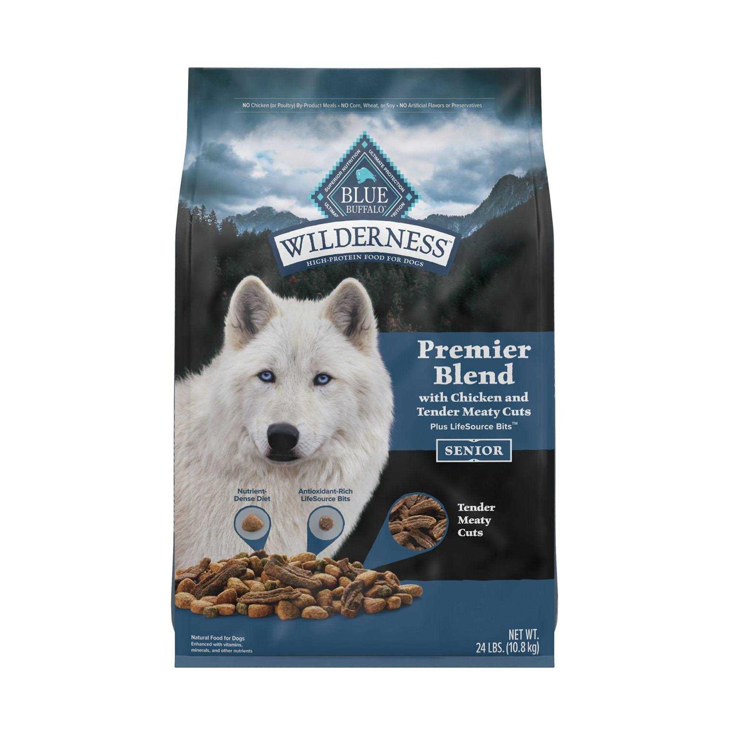 Blue Buffalo Blue Wilderness Premier Blend with Meaty Cuts Chicken Senior Dry Dog Food - Healthber